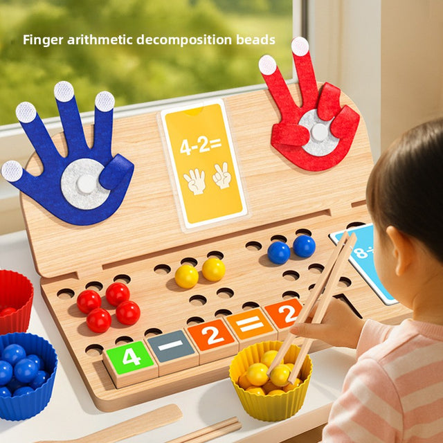 Wooden Finger Counting Toy & Arithmetic Sets: Fold Fingers, Count and Compare