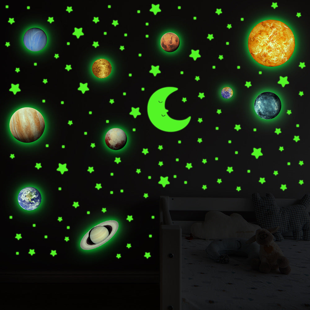 Glow Solar System Wall Stickers – Green or Blue