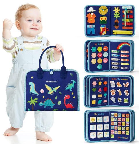 Felt Busy Board with Activity Themes, 28 × 44 cm