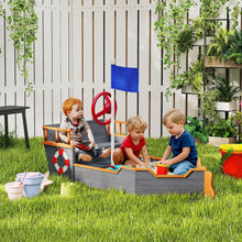 Kids Wooden Pirate Ship Sandbox