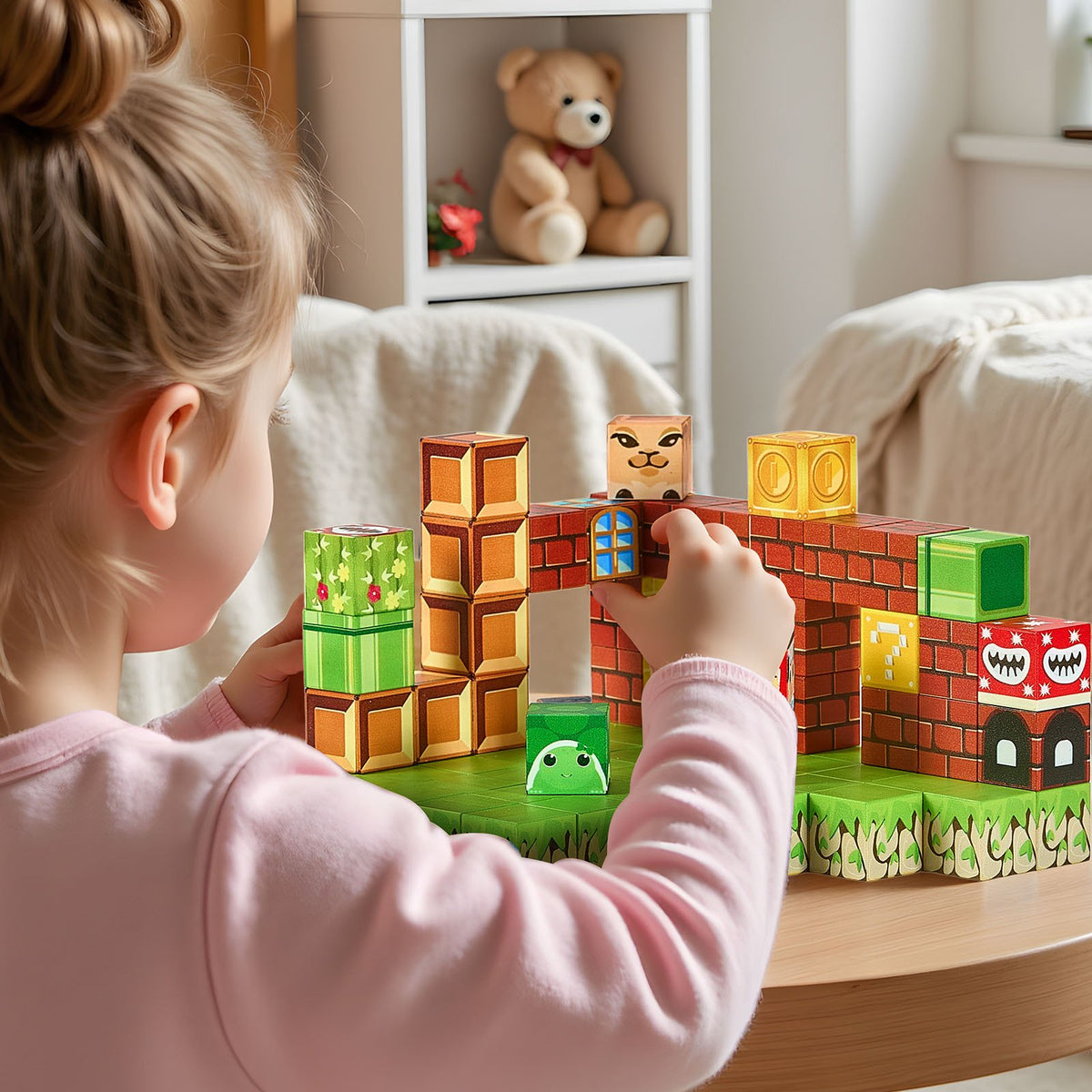 100-Piece Magnetic Building Blocks for Kids Green