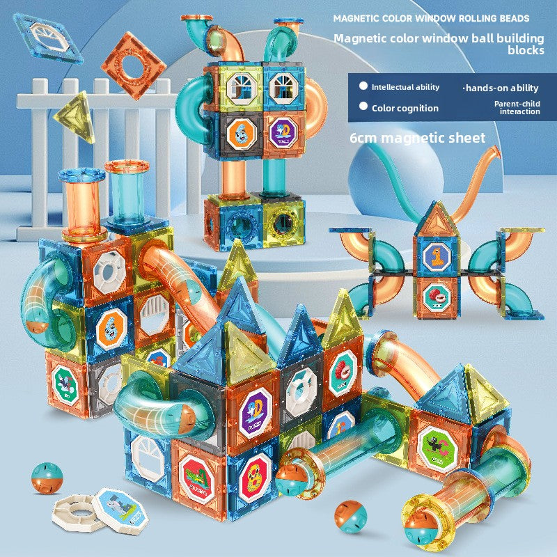 Magnetic Marble Run Track Building Toy for Kids