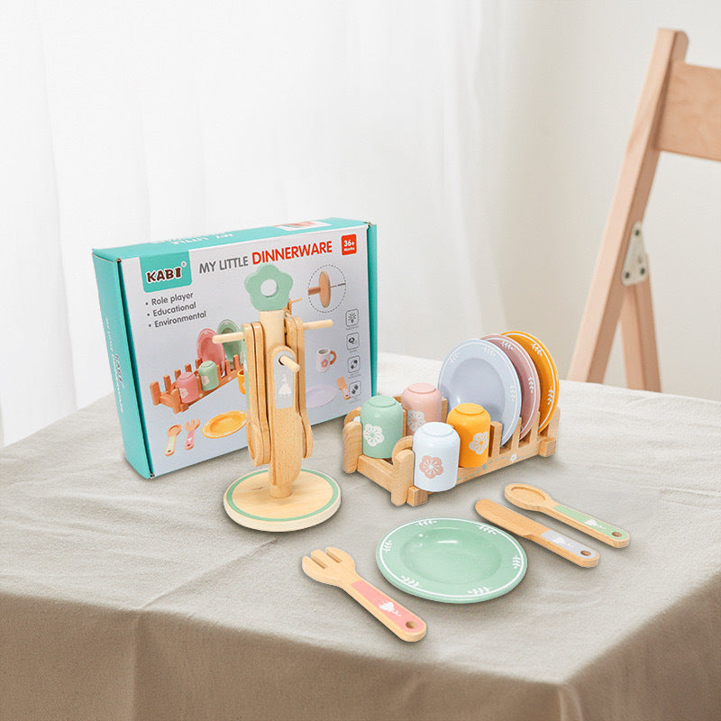 Wooden Tea Set Kitchen Pretend Play Toy