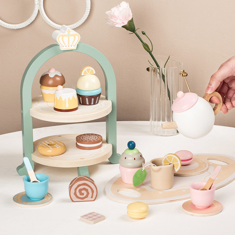 Wooden Tea Set Kitchen Pretend Play Toy