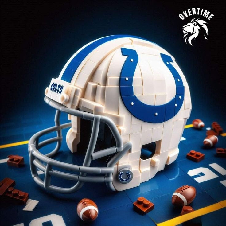 Football Helmet Building Blocks Display Set Indianapolis Colts