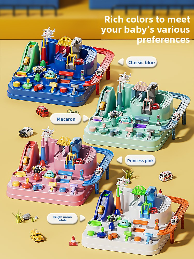 Toy Track Set with Cars and Airplane