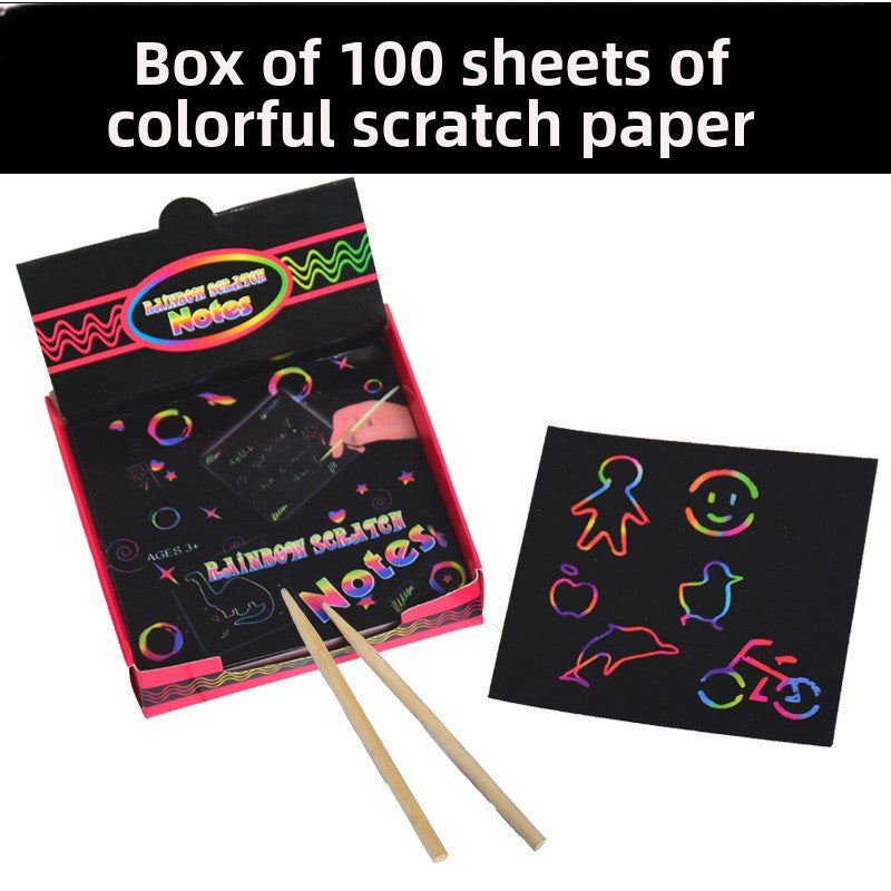 Scratch Art Paper Sets for Kids – 3 Formats Colorful Sheets – Listed 88 × 88 × 25 mm Package Standard Set