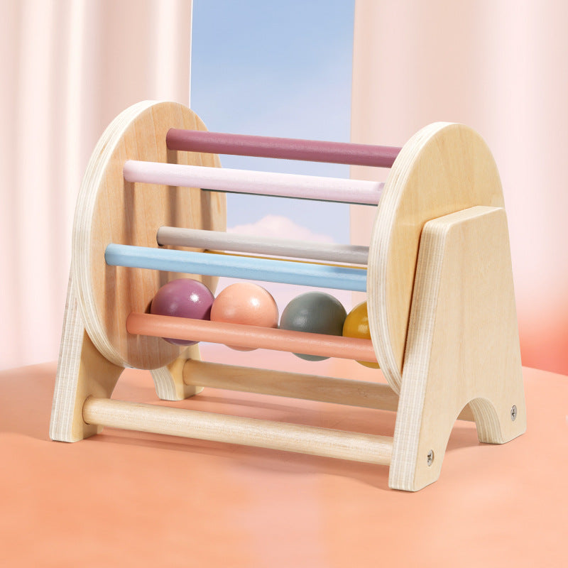 Wooden Desktop Rolling Drum Activity Toy