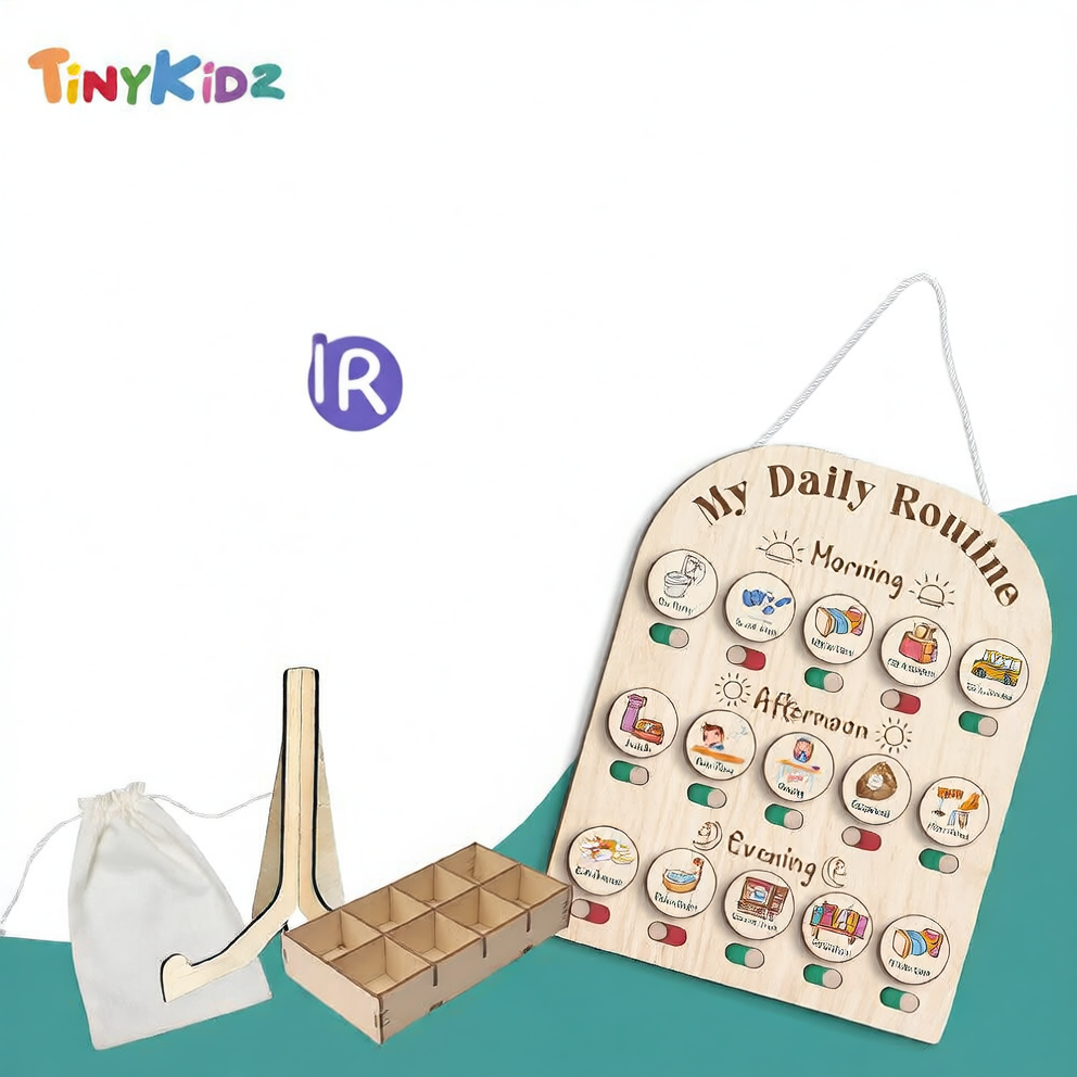 Wooden Daily Routine Board for Kids