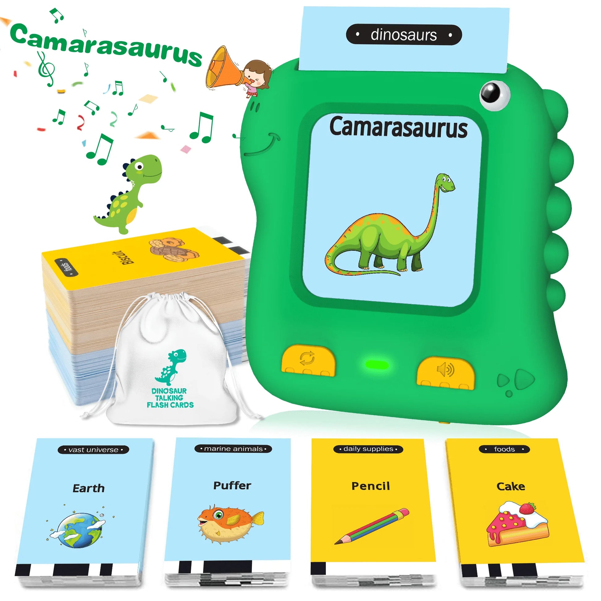 Upgraded Talking Flash Cards, Toddlers Toys for 1 2 3 4 5 6 Year Old Boys Girls, Autism Sensory Toys Montessori Educational Preschool Learning Toys for Kids, Dinosaur Toys 234 Sight Words
