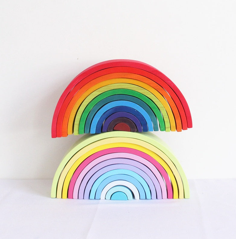 The 33-Inch Mega Rainbow: 12-Pc New Zealand Pine Arch Set for Endless Architectural Discovery