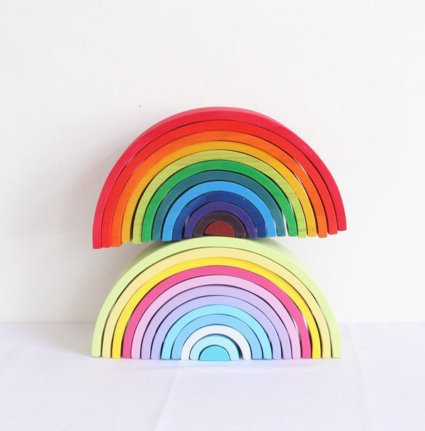 The 33-Inch Mega Rainbow: 12-Pc New Zealand Pine Arch Set for Endless Architectural Discovery