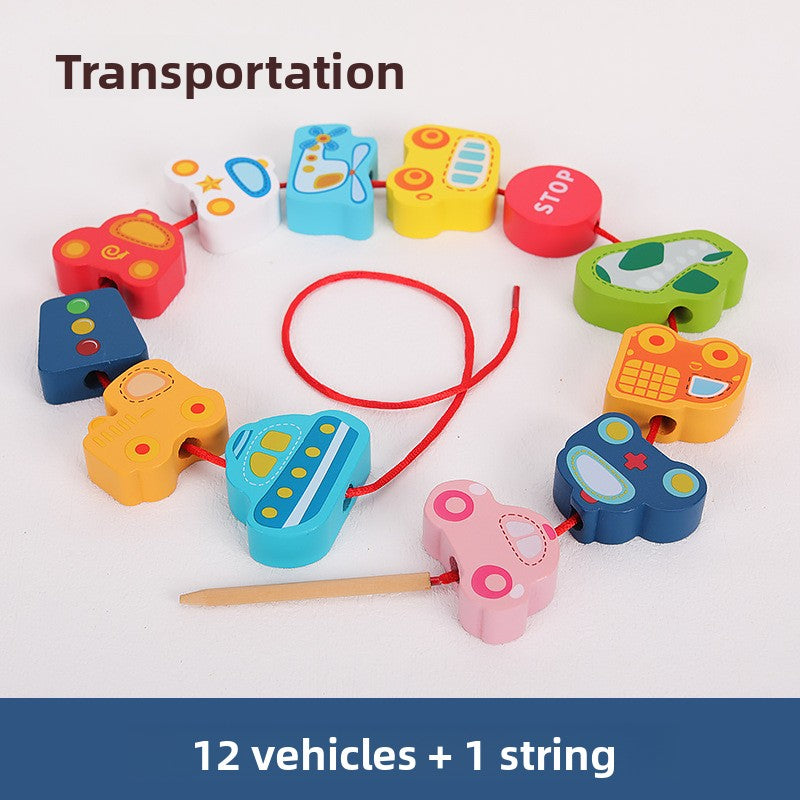 Kids Threading Beads Toy Set Traffic