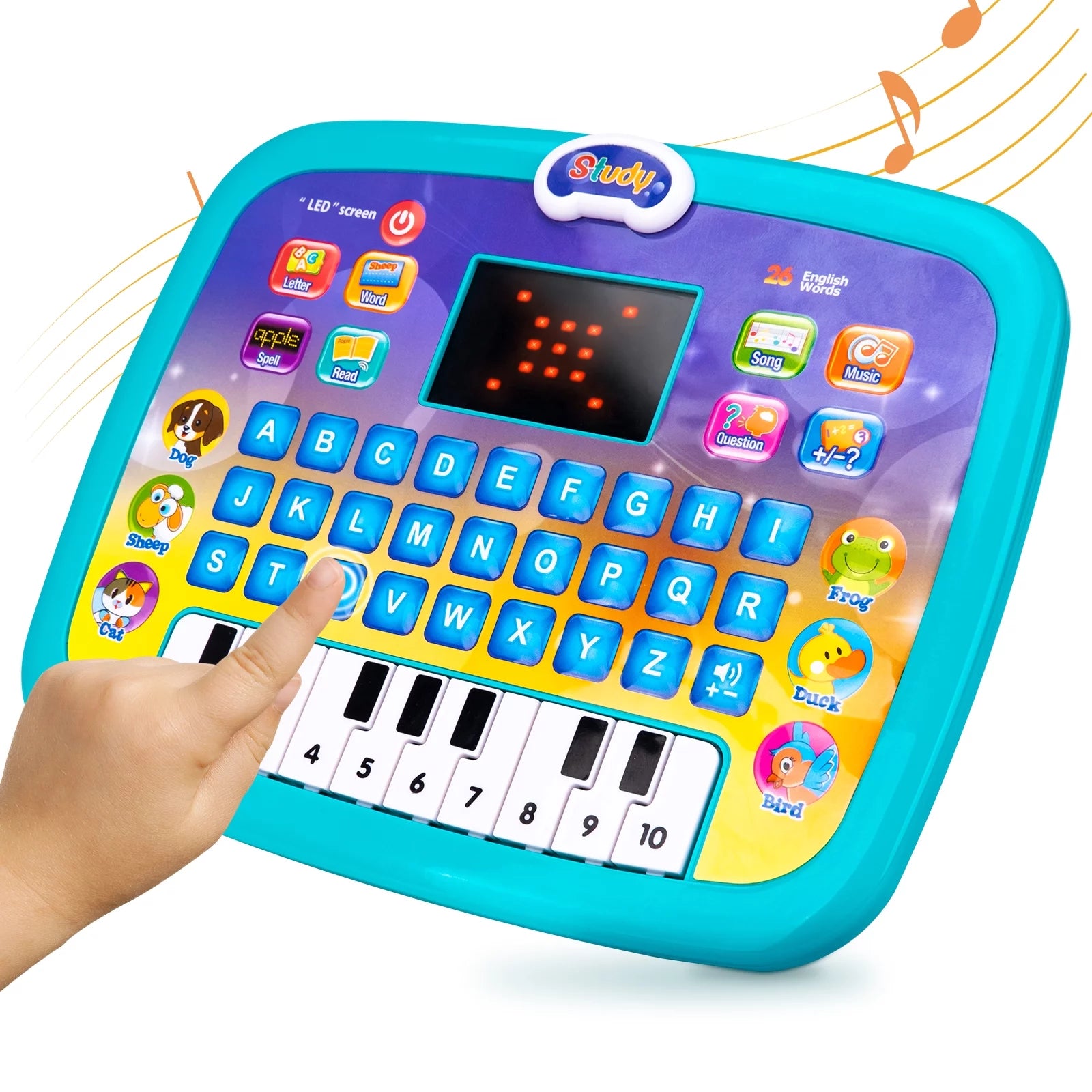 Tablet Toy for 1 2 3 Year Od Toddlers,Educational Toys for Boy Girls Age 2-9 Year Old Electric Learning Toys with Light and Music Interactive Toy for 1-4 Toddlers Numbers Alphabet Toy