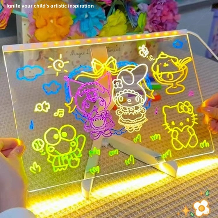 LED Drawing Board for Kids Creative Practice Medium 20x20cm