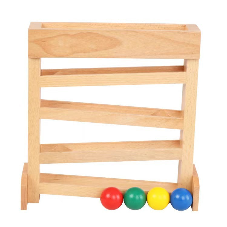 Wooden Montessori Ball Track with Four Balls