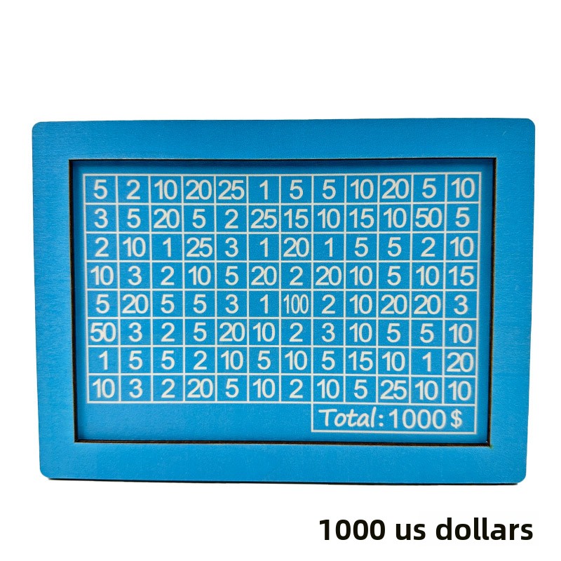 Wooden Goal Box with Counter blue 1000 free pen 17.2�12.5�6.5cm