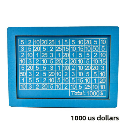 Wooden Goal Box with Counter blue 1000 free pen 17.2�12.5�6.5cm