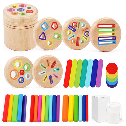 Wooden Color and Shape Sorting Cup