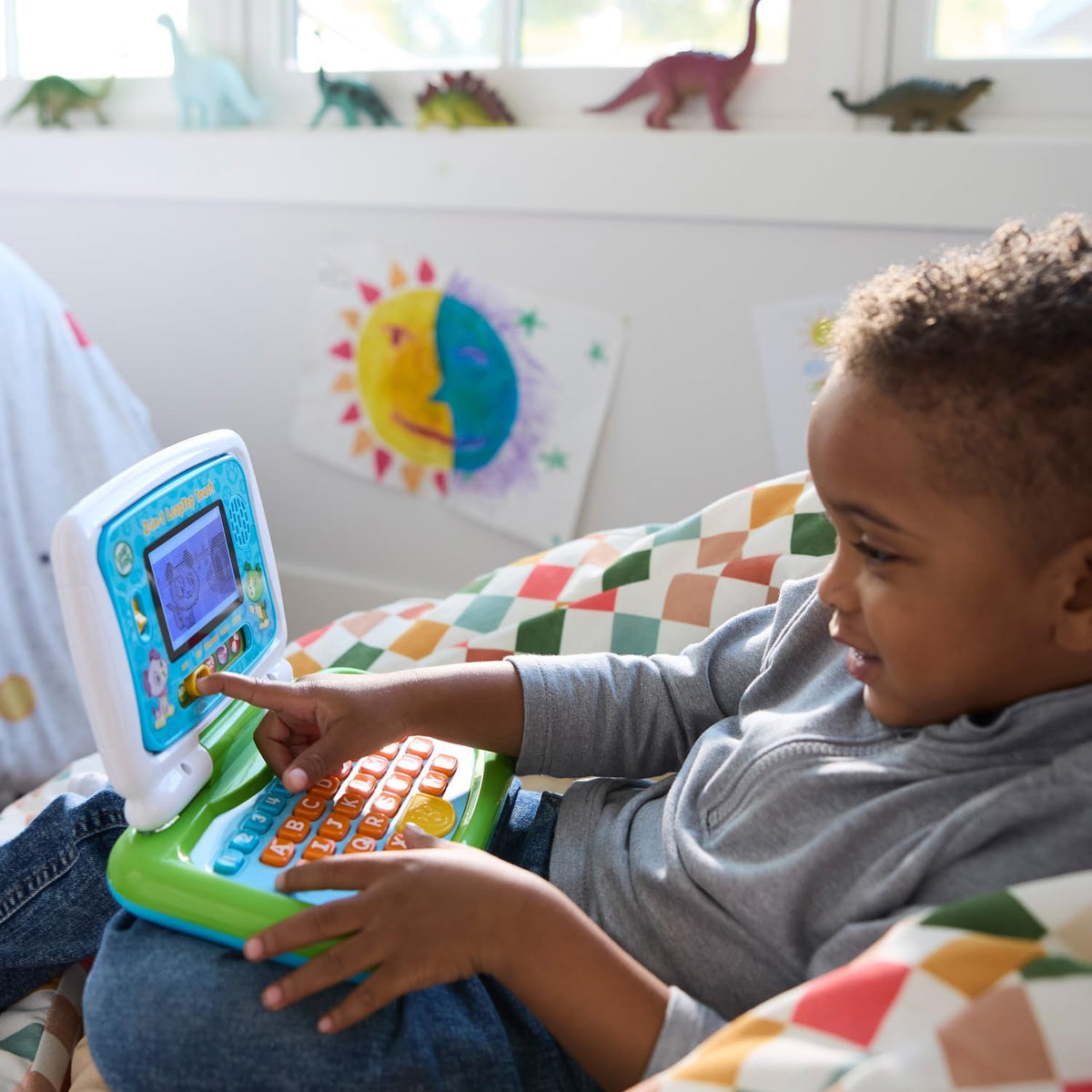 Green 2-in-1 Learning Laptop Toy for Kids