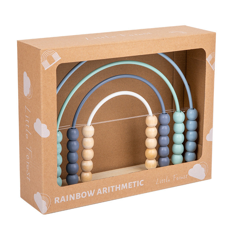 Wooden Rainbow Counting Rack – Pink or Blue