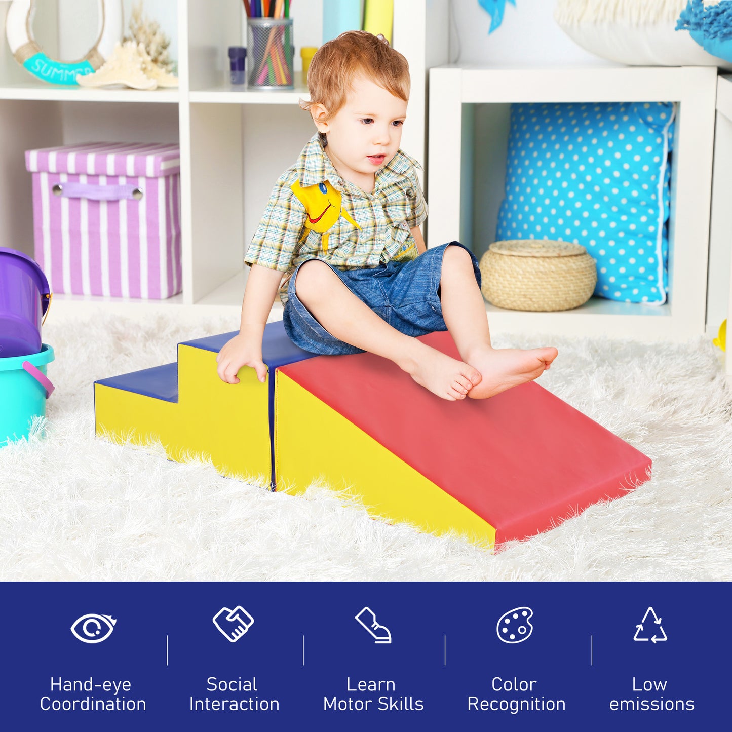 Climb & Crawl Foam Playset For Toddlers, 2 Piece, Soft Preschool Learning Toys