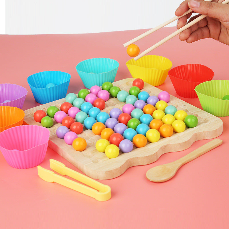 Wooden Bead Puzzle Toy for Kids CZS-clip beads to eliminate music