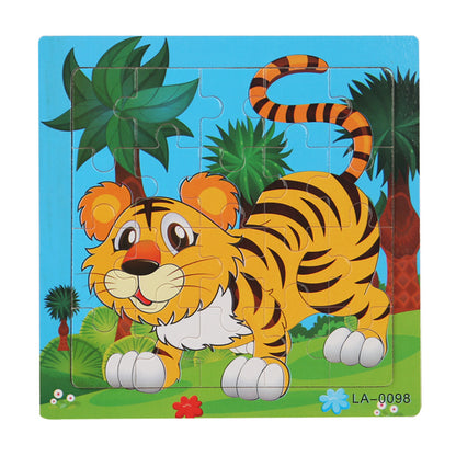 Wooden Cartoon Puzzle Set for Early Learning