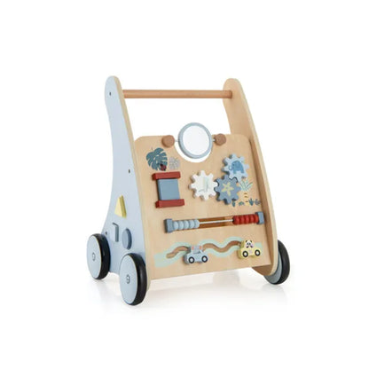 Multi-Functional Wooden Baby Activity Walker – Toddler Push Walker with Storage
