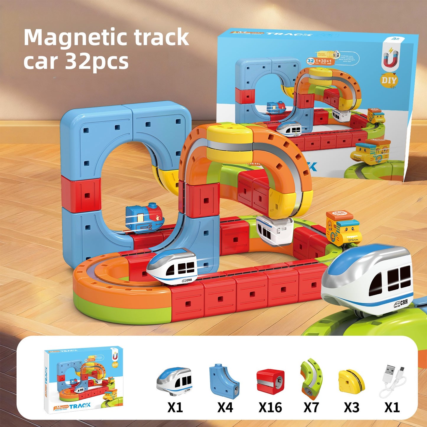 Creative Track Building Set ModularTrackCube 32pcs Mag