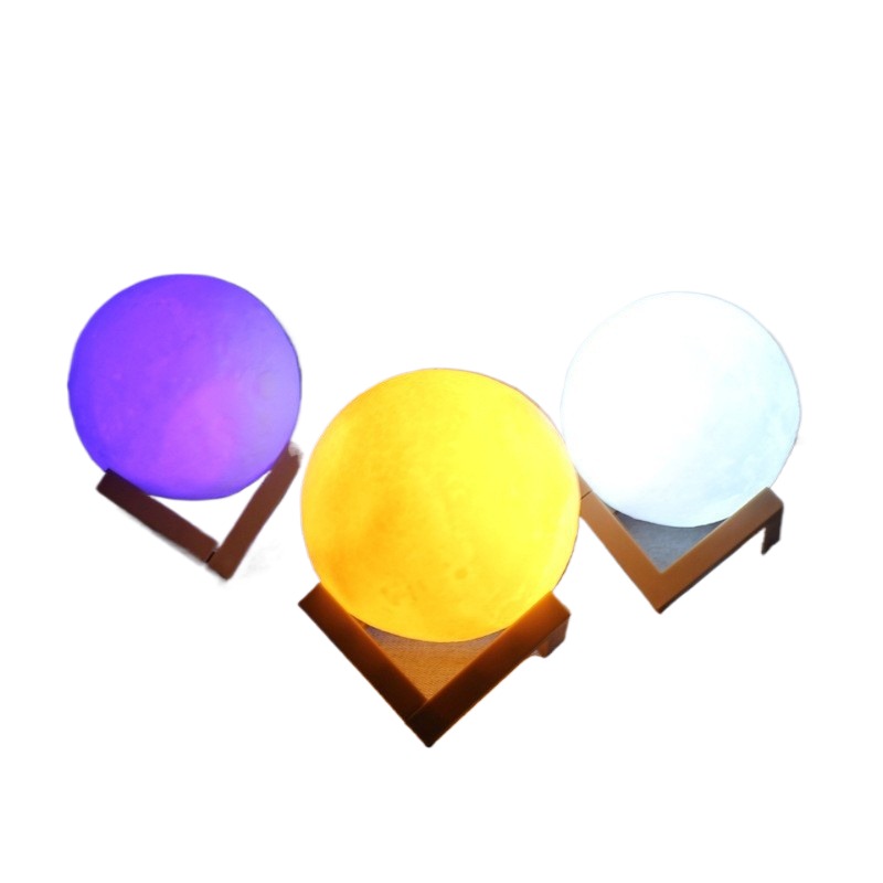 DIY Moon Lamp Painting Kit for Kids 8.5cm with shelf and box Warm light plastic