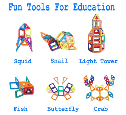 106 PCS Magnetic Tiles Set, STEM Building Block Preschool Educational Construction Kit，3D Magnetic Toys (106 Pieces) Age: 3 and Above