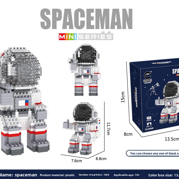 Glow Astronaut Building Blocks for Kids CLC-6600 Astronaut 10x10x10cm