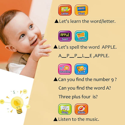 Kid Tablet Toddler Learning Pad Teach Music/Piano/Abc/Numbers, 3+ Boys&Girls Educational Toys Green