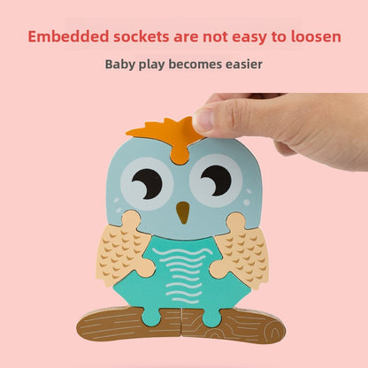 Wooden 3D Cartoon Puzzle Toy for Kids