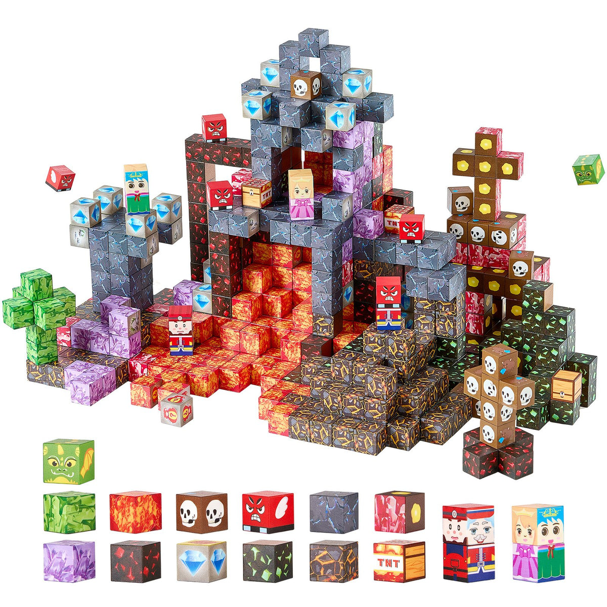 100-Piece Dark Castle Magnetic Blocks for Kids