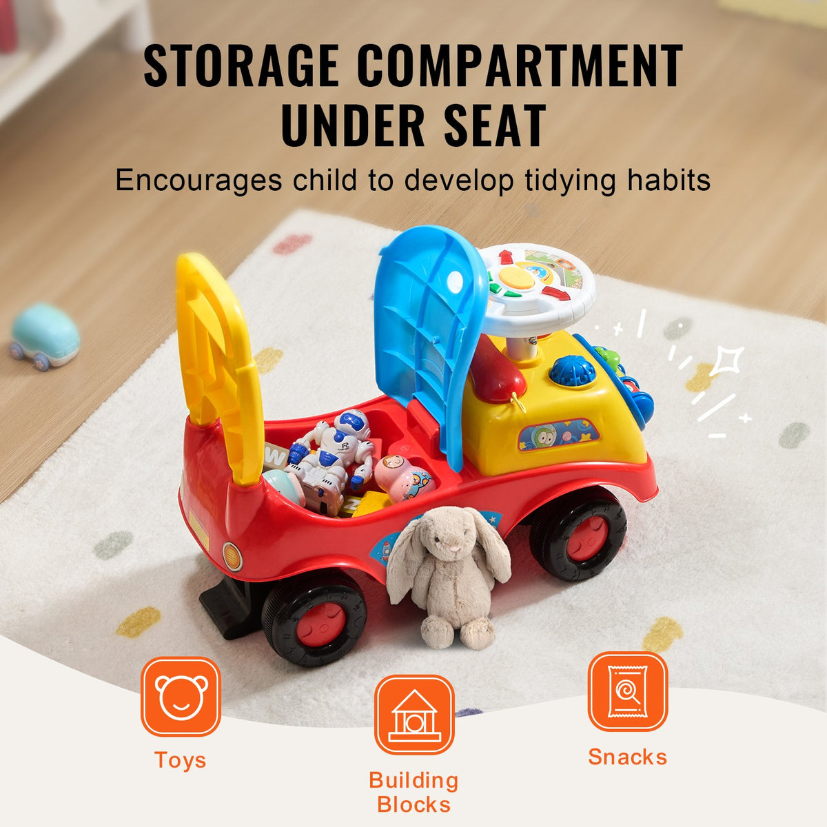 3-in-1 Sit-to-Stand Ride-On Push Car for Toddlers