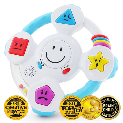 Baby Musical Toy, My Spin & Learn Steering Wheel, Early Developmental Toy for 1 2 3 Year Infants Toddlers Sensory Shape Sorter, Ideal Christmas Gift Birthday Present