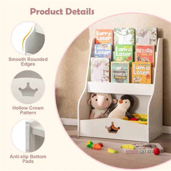 Kids Bookshelf with Toy Storage | 3-Tier Cabinet