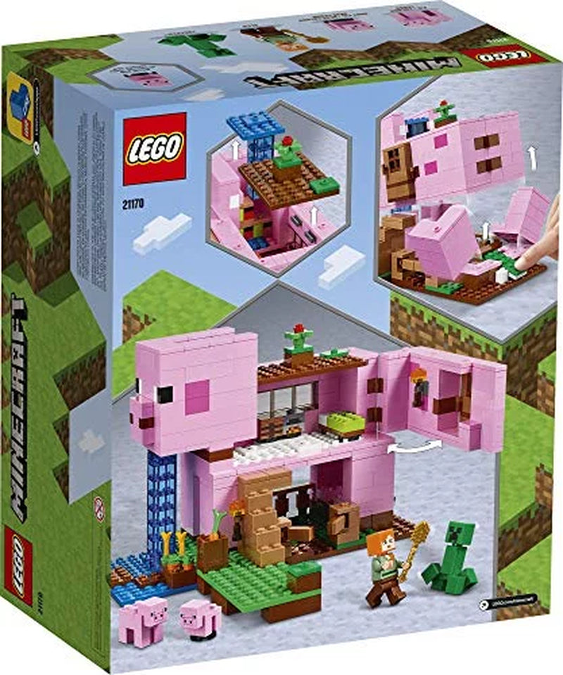 Minecraft the Pig House, 21170 with Alex, Creeper and 2 Pig Figures, Animal Building Toy, Gift Idea for Kids, Boys & Girls Ages 8+