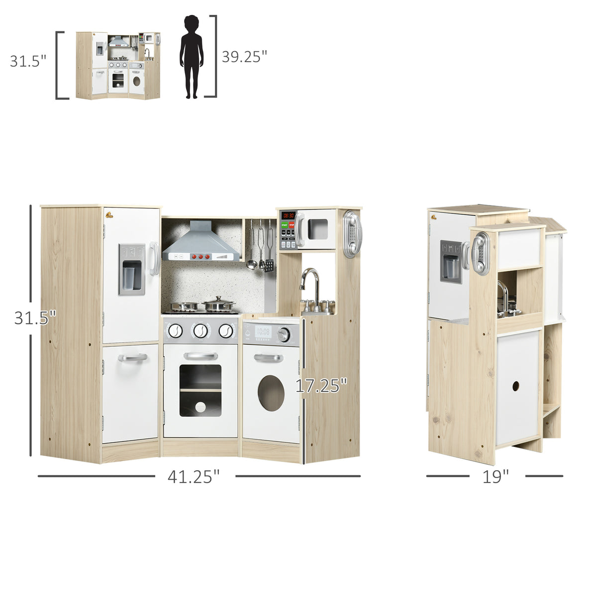Ultra-Big Corner Kids Kitchen Playset