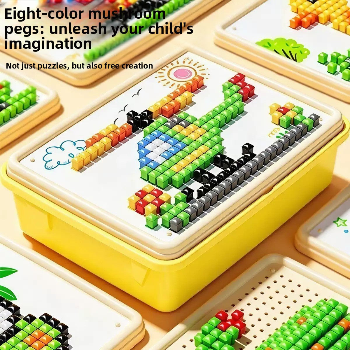 Mushroom Peg Puzzle – 420 or 480 Peg Art Sets