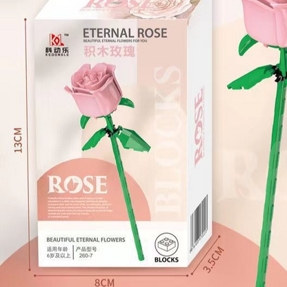 Rose Flower Building Blocks STEM Bouquet Kit