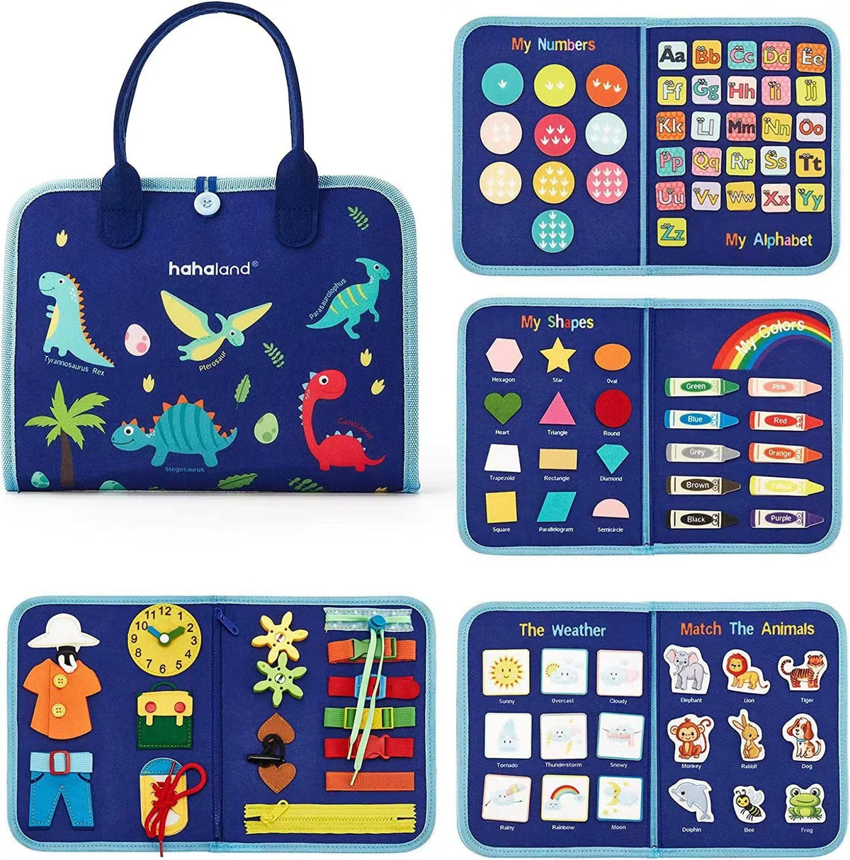 Felt Busy Board Activity Books for Kids – 20 Designs Design 01 – 5 Pages – 28 × 22 cm