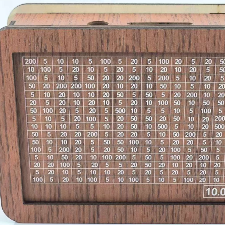 Wooden Goal Box with Counter light brown color 5000 euros free pen 17.2�12.5�6.5cm