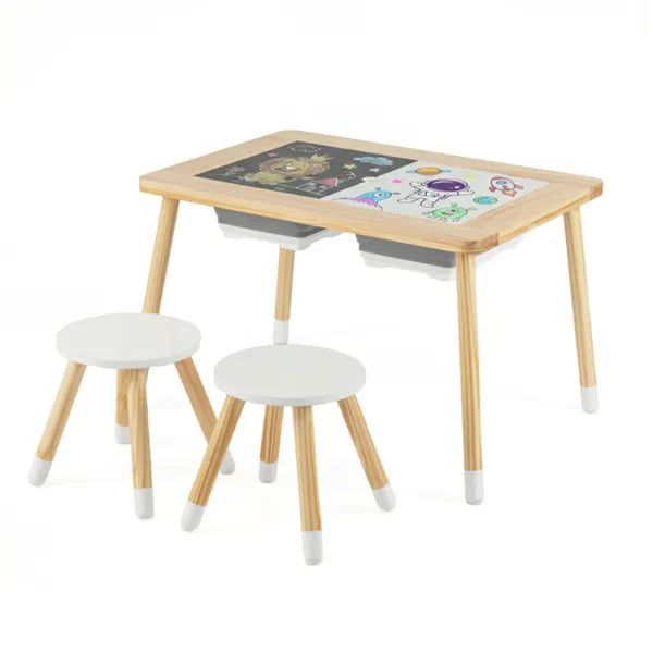 3-in-1 Kids Activity Table with Storage Bins