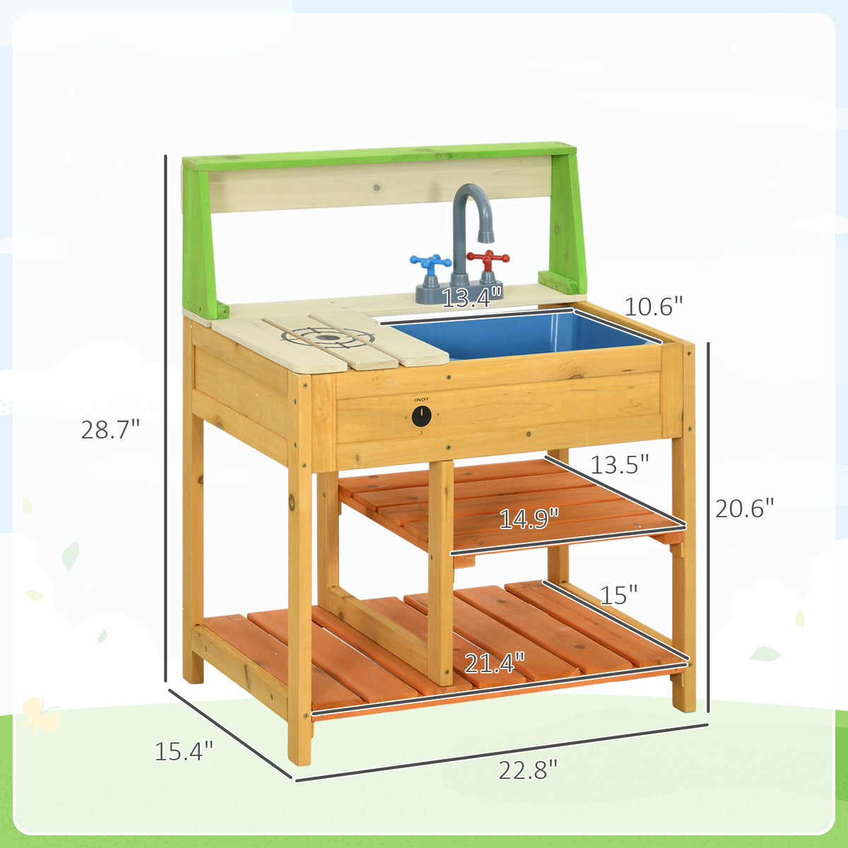 Outdoor Mud Kitchen for Kids with Faucet