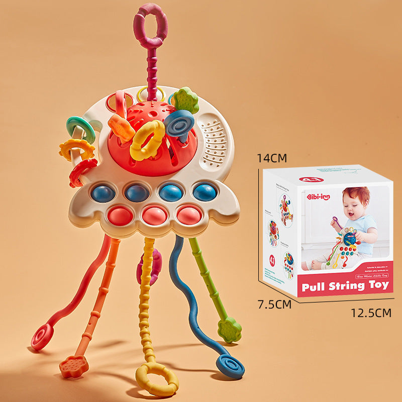 Octopus Pull Toy for Early Learning Octopus Lala le. Red English color box