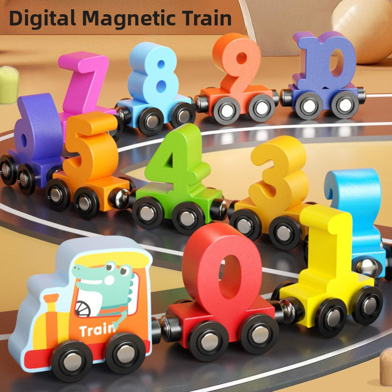 Wooden Magnetic Number Train for Counting Practice