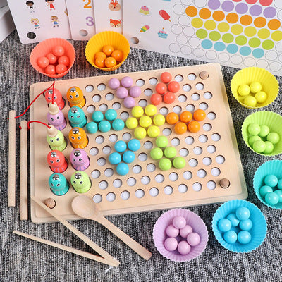 Wooden Bead Puzzle Toy for Kids OY-three in one fishing clip beads